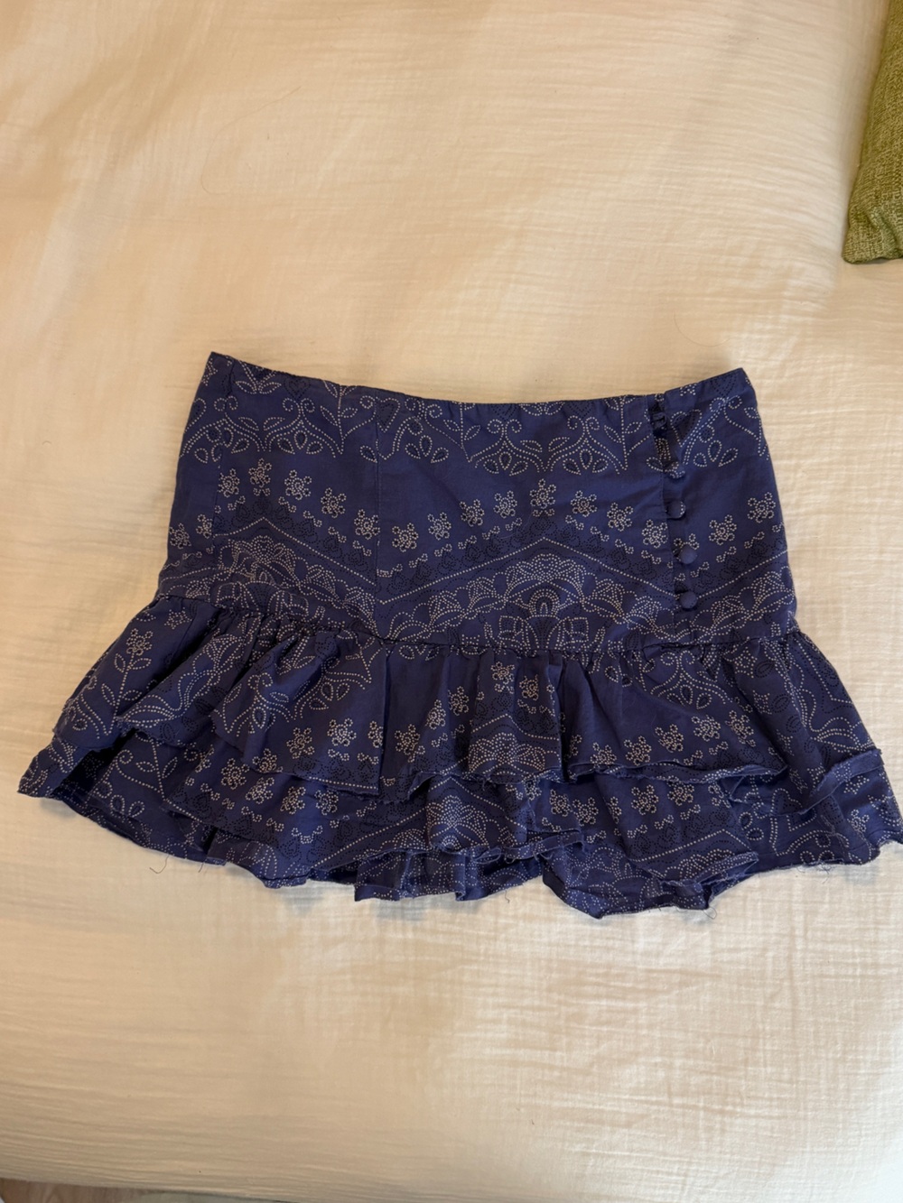 Urban Outfitters Blue Bandana Print Ruffle Skirt